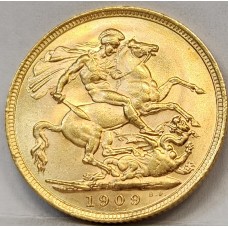 AUSTRALIA 1909 . ONE 1 SOVEREIGN . MELBOURNE . GOLD